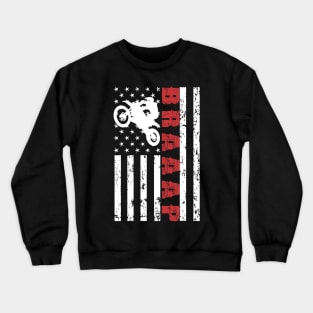 Motocross American Flag - US Sports Crewneck Sweatshirt